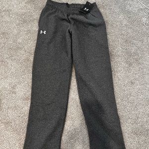 Boys Heather Gray Under Armor Sweatpants